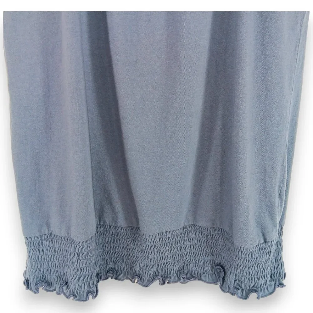 OLD NAVY- Women's Top-X SM-Shirred waist-Short sleeve-Blue-Casual-Summer-Loose - Picture 8 of 9